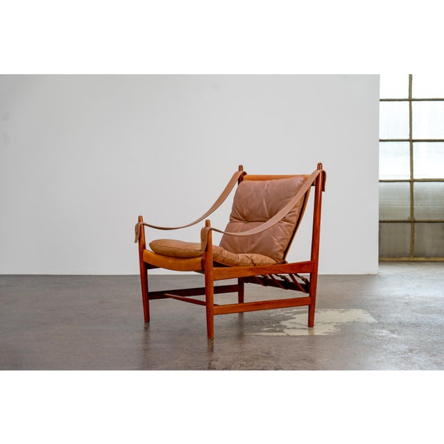 Scandinavian Safari Leather Lounge Chair in Teak, 1960s For Sale - Image 10 of 10