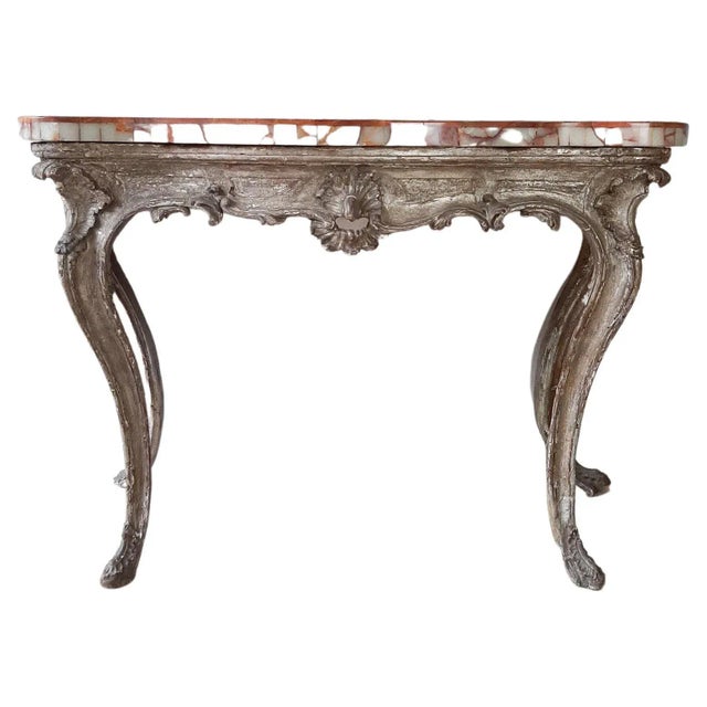 18th Century Rococo Console Table with Onyx Marble Top For Sale - Image 12 of 12