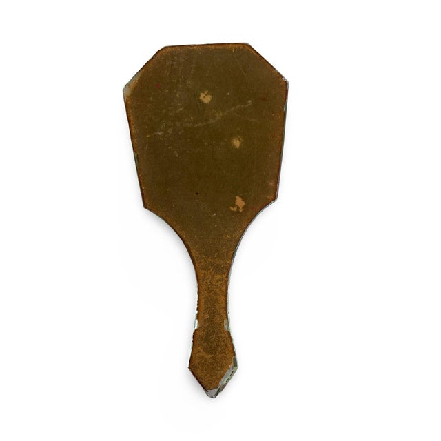 1910s Antique French Beveled Glass Hand Mirror With Original Backing, Circa 1900 For Sale - Image 5 of 7