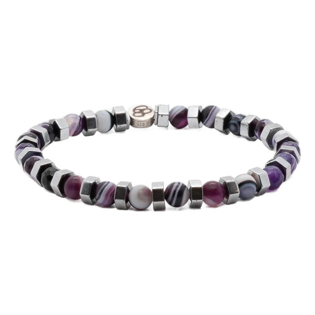 Agate Stone Aura Beaded Bracelet For Sale