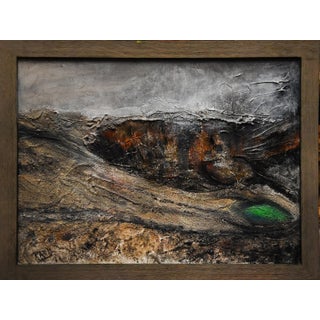 1990s Textured Landscape Abstract Oil Painting For Sale