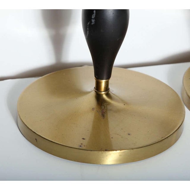 Rembrandt Lamp Co 1950s Brass Black Fleur De Lis With Black