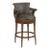 Swivel Leather Bar Stool, Bordeaux Finish For Sale