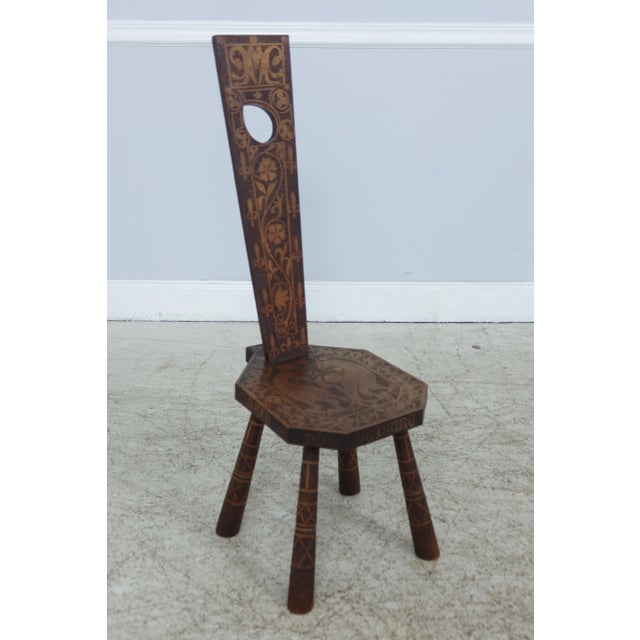 Antique Hand Crafted Old English Occasional Seat Chair For Sale - Image 11 of 11