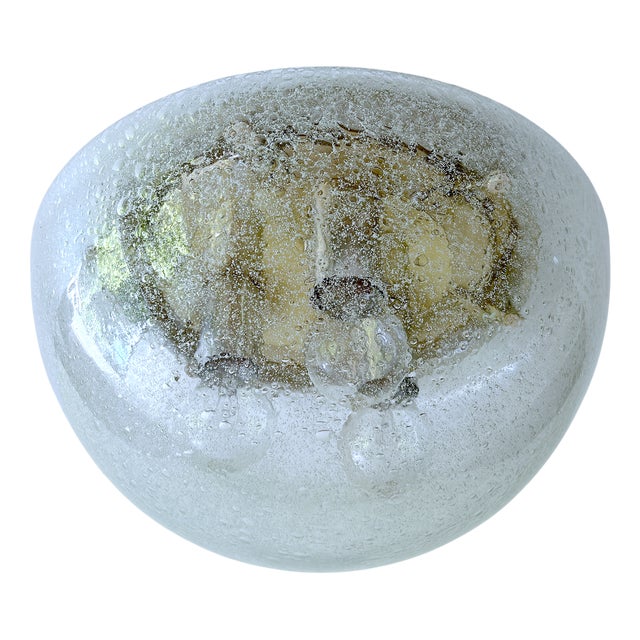 Large Glass and Brass Ceiling Light from Limburg For Sale