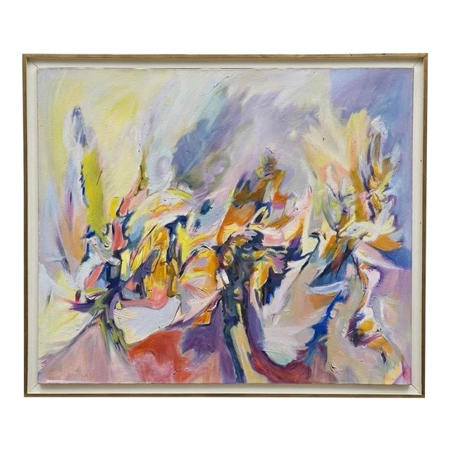 Large Mid Century Abstract Painting C. 1967 For Sale