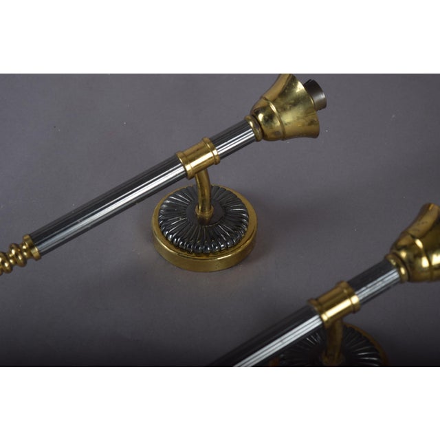 Brass and Glass Wall Lights, 1950s, Set of 3 For Sale - Image 11 of 13