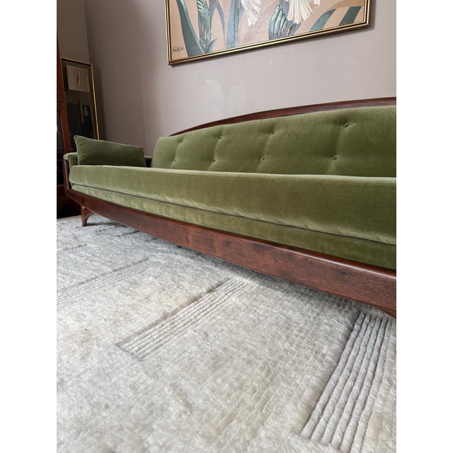 Olive Vintage 1960s Mid Century Modern Kroehler Gondola Sofa After Adrian Pearsall For Sale - Image 8 of 12