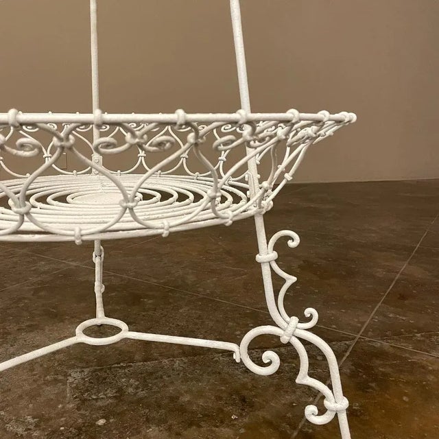 Antique Country French Wrought Iron Triple-Tier Plant Stand ~ Jardiniere For Sale - Image 11 of 13