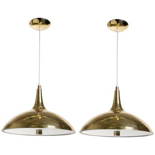 Paavo Tynell Style Brass Pendants - a Pair For Sale