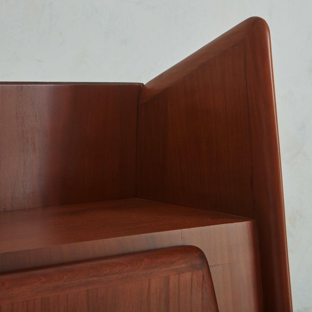 Wood Rare + Sculptural Mid Century Italian Cabinet With Desk For Sale - Image 7 of 10