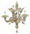 Italian Ca Rezzonico with Gold Flowers and Leaves Murano Glass by Simoeng For Sale