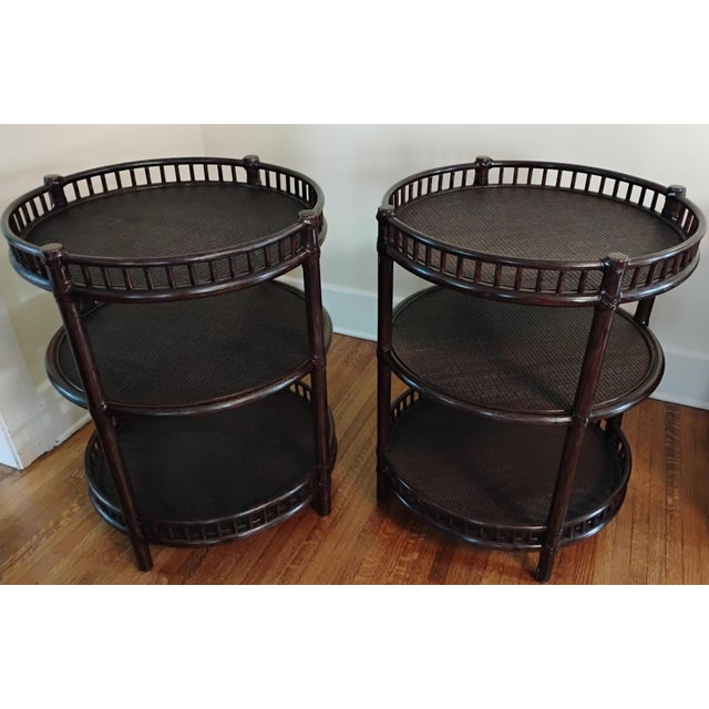 Vintage McGuire Rattan 3 Tiered Bar Cart For Sale - Image 12 of 16