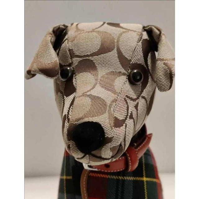 Coach Vintage Coach Leather Signature Stuffed Collectible Khaki Display Dog For Sale - Image 4 of 12