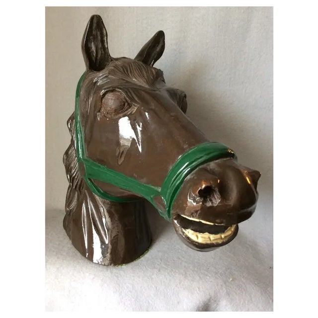Vintage Horse Head Sculpture, Western Theme Equestrian Figure For Sale - Image 6 of 7