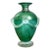 Vintage Green Art Glass Vase With Relief Faces For Sale