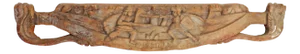 End of a Sicilian Horse-Drawn Carriage with Fighting Teeth Half-Relief, 1850