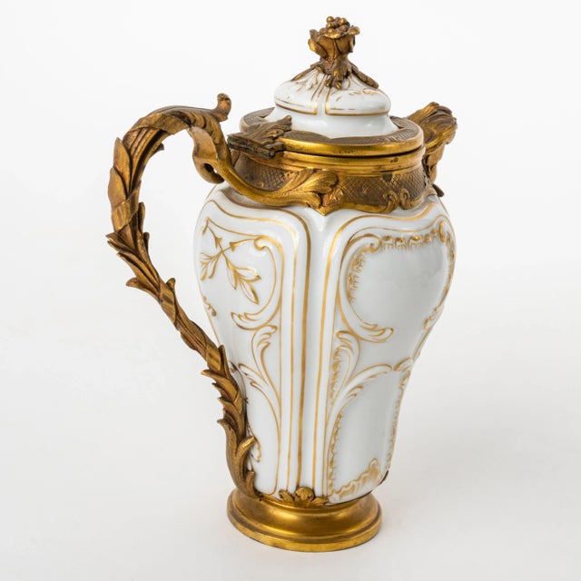 A Three-Piece Paul Canaux & Cie. Partial Gilt Porcelain Coffee Service With Gilt Silver Mounts For Sale - Image 11 of 13