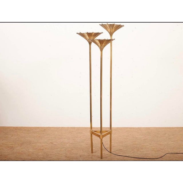 Nucci Valsecchi "Papyrus" Brass Floor Lamp, Italy, 1970 For Sale - Image 10 of 11