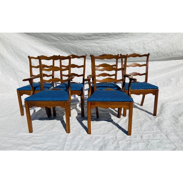 Vintage Timeless Statton Centennial 1976 Chippendale Style Americana solid cherry dining chairs; 2-arm, 4-side, Set-6, by...