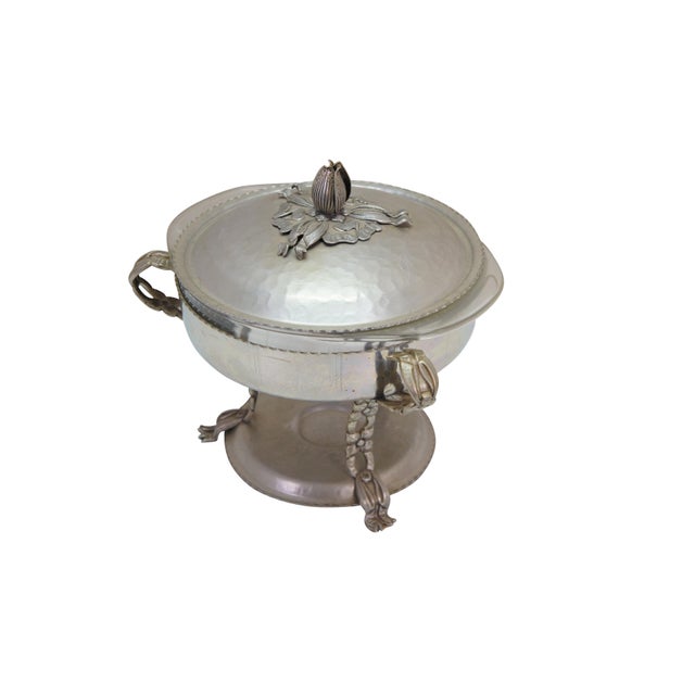 Up for sale is a stunning vintage three-piece hammered aluminum casserole server set that perfectly combines mid-century...