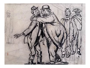 Gabriele Galantara, The Drunkard, China Ink Drawing, Early 20th Century