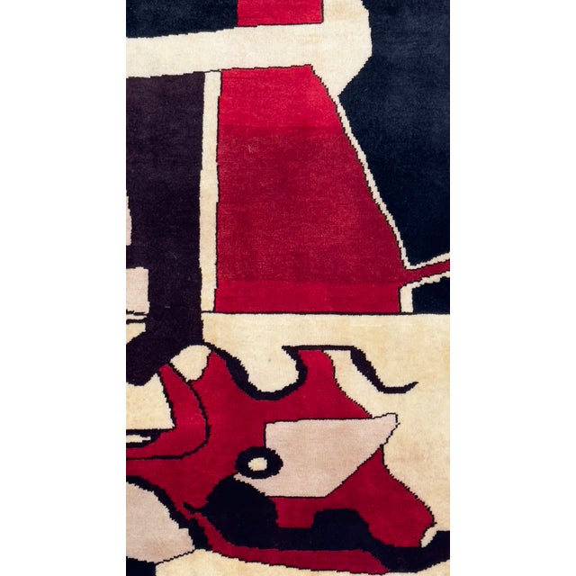 French French Mid Century Wool Rug 5'0" X 6'2'' For Sale - Image 3 of 11