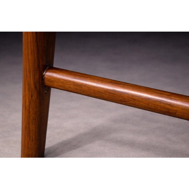 Gray Set of 4 Chairs in Wood, Caning & Leather, Carlo Hauner, 1960s For Sale - Image 8 of 9