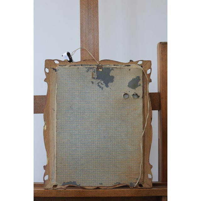 Wood Printed Glass Panel of the Madonna in Prayer, 1950s For Sale - Image 7 of 9