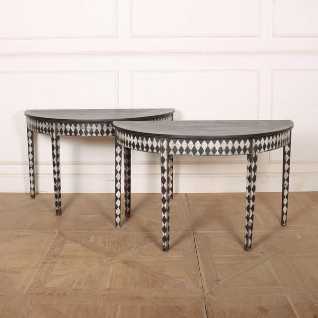English Painted Console Tables, Set of 2 For Sale - Image 9 of 9