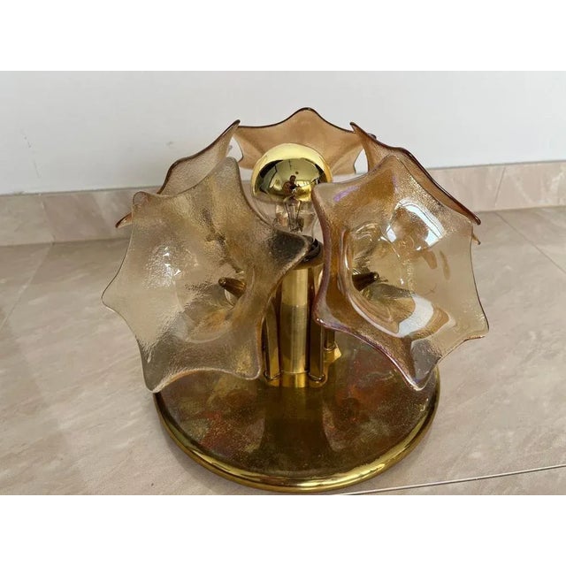 Mid-Century Modern Mid-Century Amber Murano Glass Sputnik Flower Ceiling from Sische, 1960s For Sale - Image 3 of 11