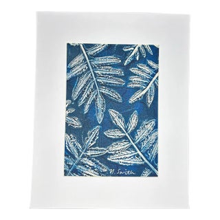 Botanical Impressions No. 01 — Original Acrylic Monoprint Leaf Study I For Sale