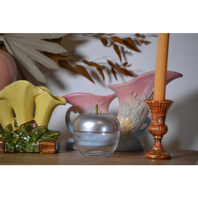 Kensington Ware 1938 Vintage Kensington Cortland Lurelle Guild Glass Brass Jam Jar For Sale - Image 4 of 10