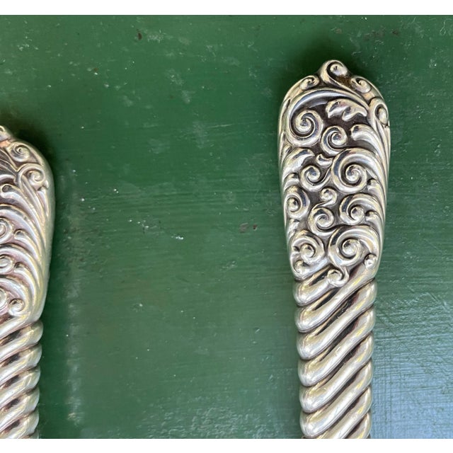 Antique 19th Century Gorham Sterling Silver Fish Serving Fork and Slice 1892 - a Pair For Sale - Image 9 of 13