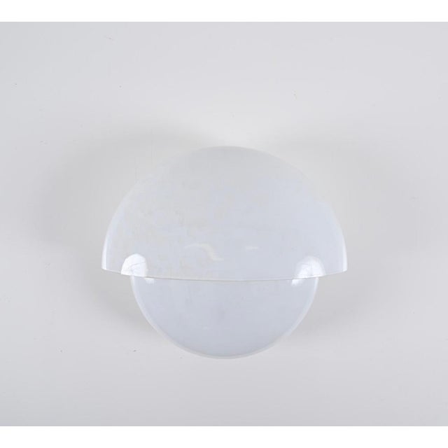 Italian White Opaline Glass Sconce by Zonca, 1960s For Sale - Image 4 of 14