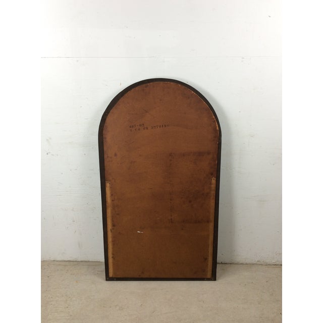 Mid Century Modern Arch Top Wall Mirror With Brutalist Style Wood Frame For Sale - Image 18 of 18