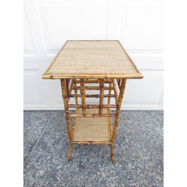 Antique English Tiger Bamboo Table For Sale - Image 9 of 17