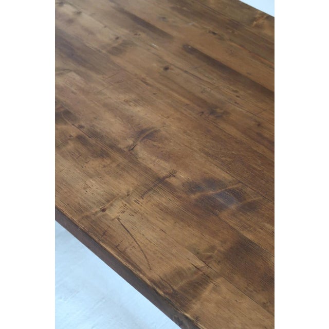 Brutalist Dining Table in Pine attributed to Georges Robert, France, 1960s For Sale - Image 12 of 14