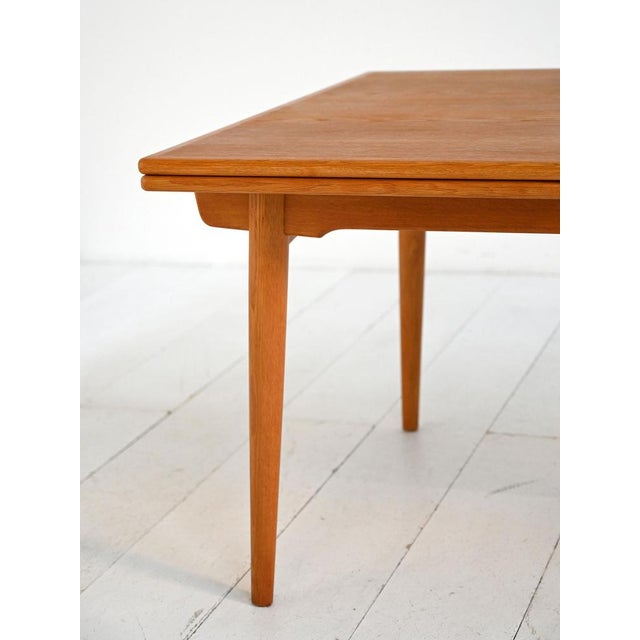 Wood Extendable Model AT 312 Table by Hans J. Wegner for Andreas Tuck, 1950s For Sale - Image 7 of 9