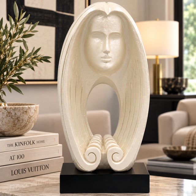 Bauhaus Austin Productions Durastone Sculpture "Woman's Face" Fisher, 1980 For Sale - Image 3 of 15