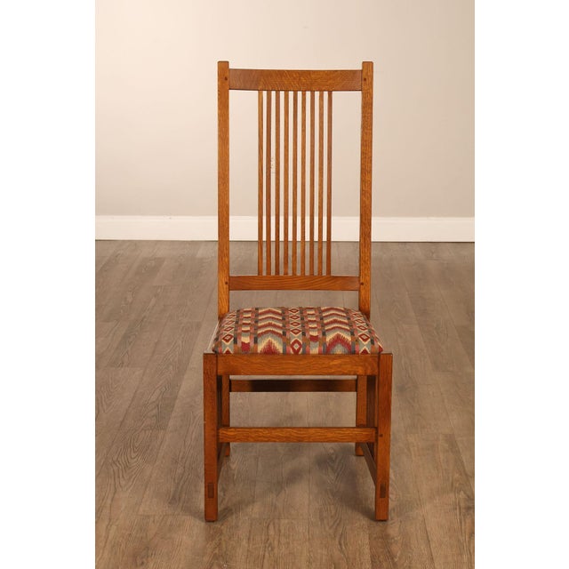 Stickley Mission Collection Set Of Six Oak High Back Spindle Dining Chairs For Sale - Image 14 of 18