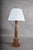 Neo-Classical Turned Wood and Brass Column Table Lamp with Pleated Shade, 1950s For Sale - Image 4 of 11