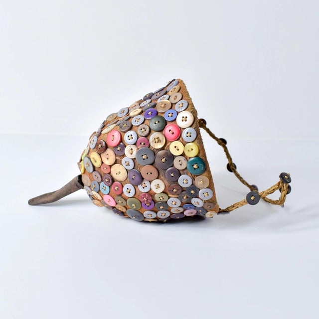 Early 20th Century Early 20th Century Lega Bwami Society Button Hat For Sale - Image 5 of 8