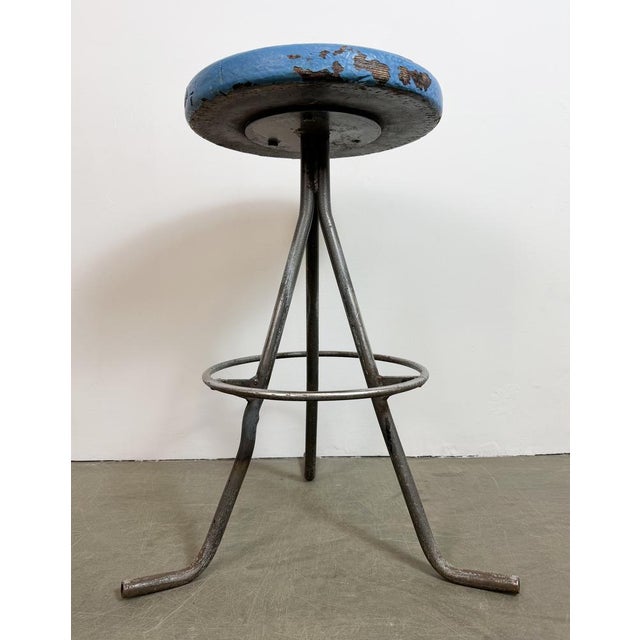 Industrial Grey Workshop Stool, 1960s For Sale - Image 18 of 18