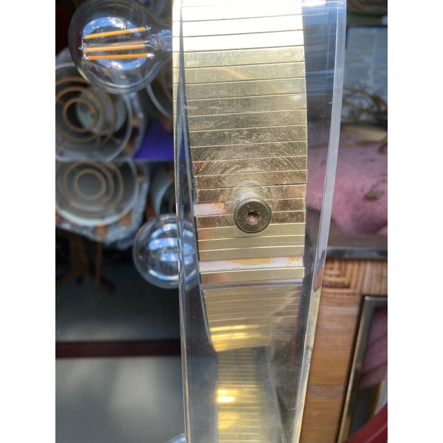 Mid-20th Century Lucite and Brass Vanity and Stool by Hill by Creations at Dallas For Sale - Image 11 of 11