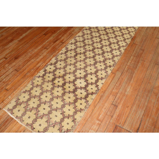 Mid 20th Century Narrow Vintage Zabihi Collection Turkish Runner For Sale - Image 5 of 10