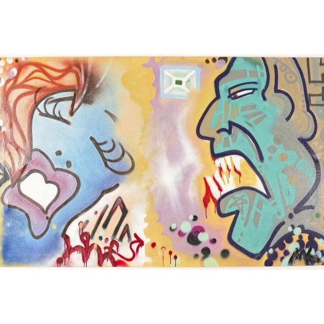 Wood Vintage German Graffiti Art, 1990s For Sale - Image 7 of 7