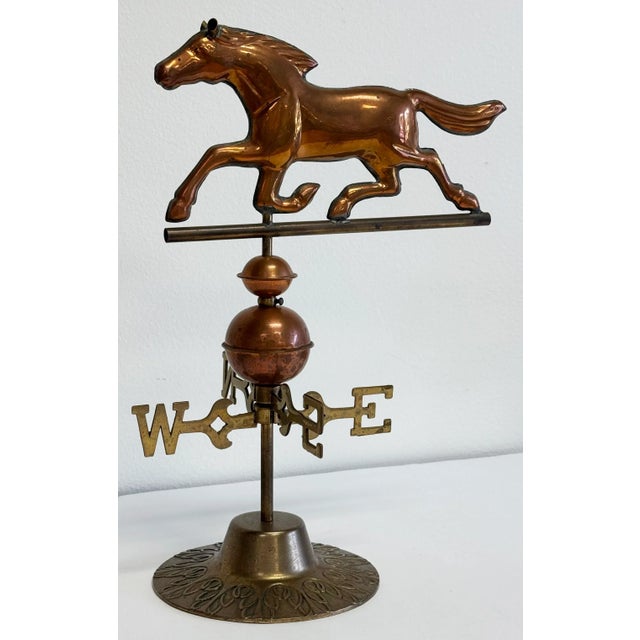 Farmhouse Vintage Brass and Copper Horse Motif Weathervane For Sale - Image 3 of 8