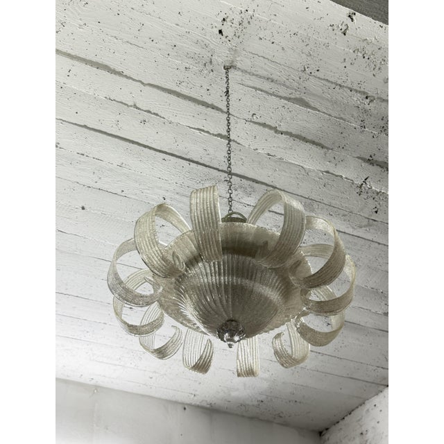 Murano Glass 4-Light Chandelier in the style of Ercole Barovier, 1967 For Sale - Image 6 of 9