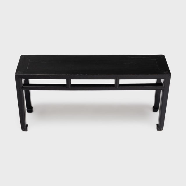 Chinese Lacquered Scroll Foot Bench, C. 1870 For Sale - Image 4 of 5